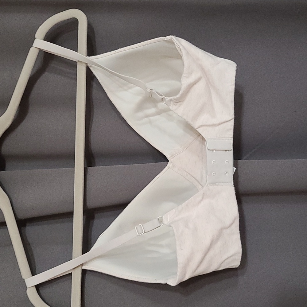 Aerie Womens Bra Cream/Gray Heathered Adjustable Straps Light Padding Sz 36D GUC - Picture 3 of 8